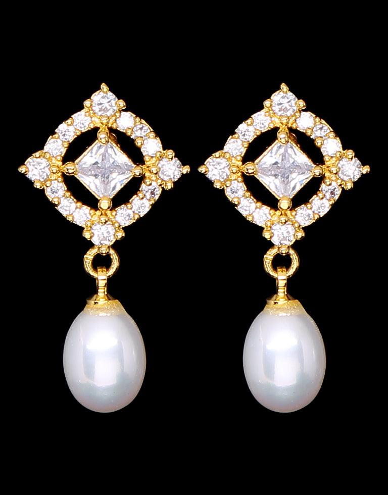 Freshwater Pearl with Cubic Zircon & Semi Precious Stone Fancy Stud Earrings