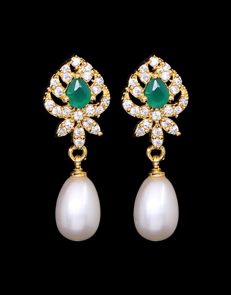 Freshwater Pearl with Cubic Zircon & Semi Precious Stone Fancy Stud Earrings
