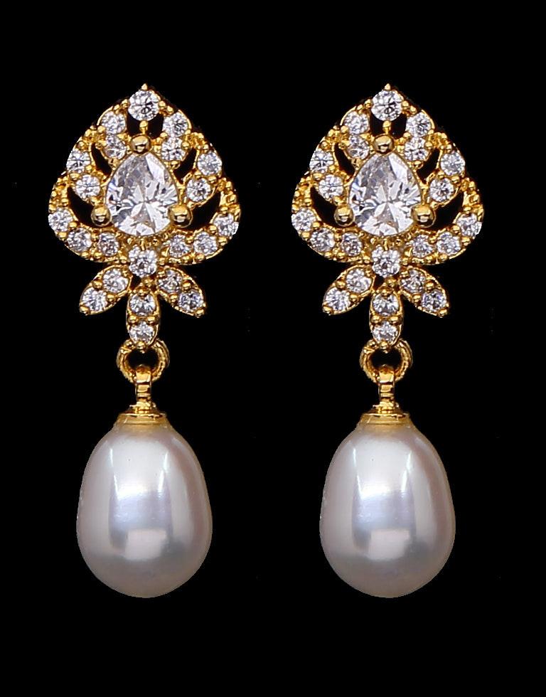 Freshwater Pearl with Cubic Zircon & Semi Precious Stone Fancy Stud Earrings