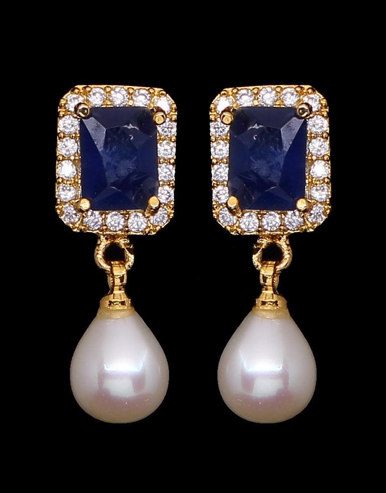 Freshwater Pearl With Cubic Zircon & Semi Precious Stone Fancy Stud Earrings