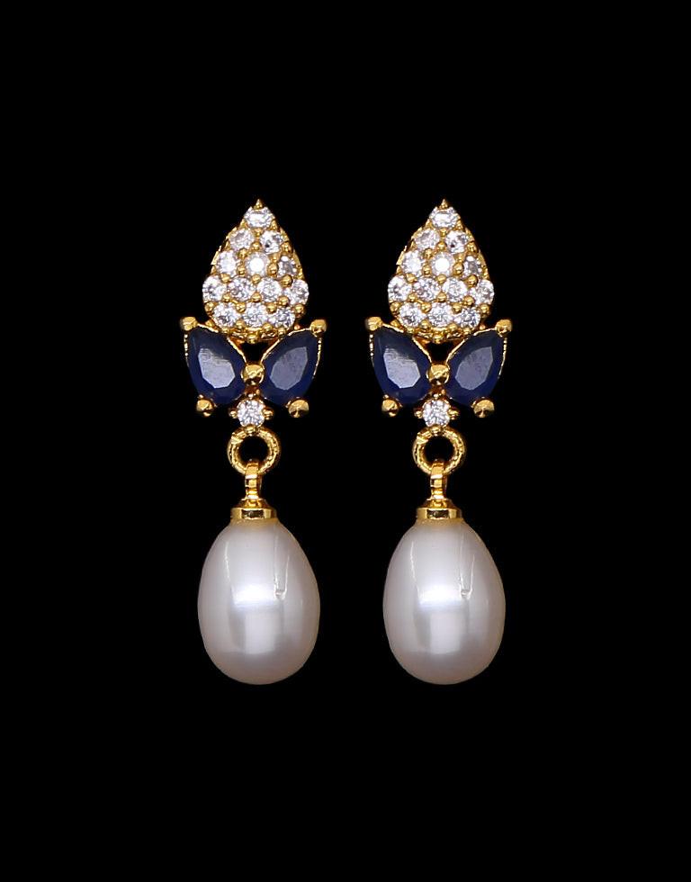 Freshwater Pearl with Cubic Zircon & Semi Precious Stone Fancy Stud Earrings