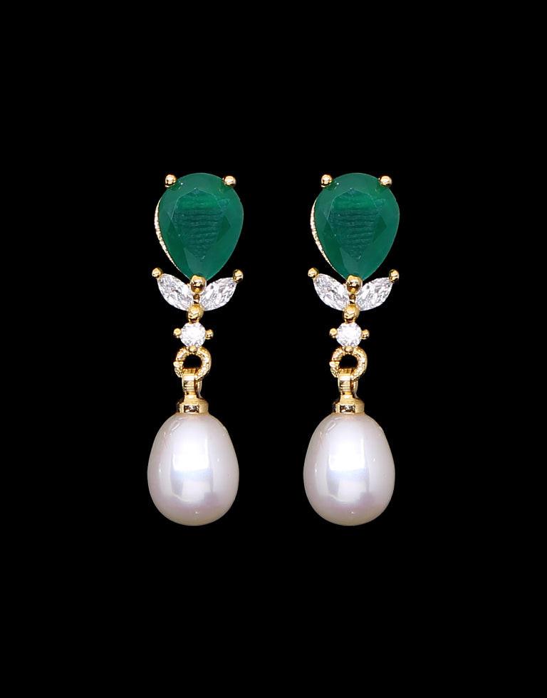 Freshwater Pearl with Cubic Zircon & Semi Precious Stone Fancy Stud Earrings