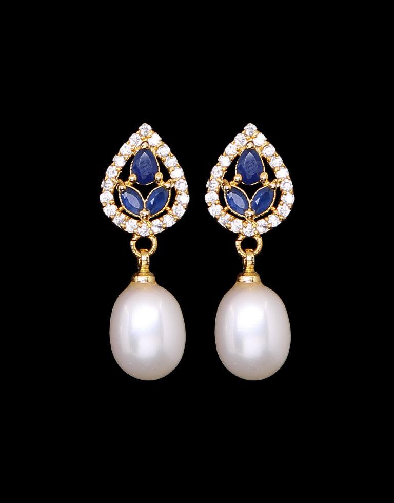 Freshwater Pearl with Cubic Zircon & Semi Precious Stone Fancy Stud Earrings