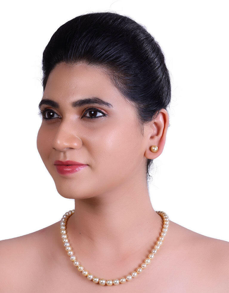 Natural Golden South Sea Saltwater Pearl Necklace 8–9.5mm, AA+
