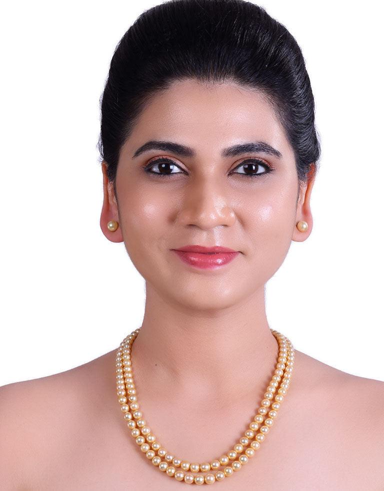 Golden Japanese Akoya Saltwater Pearl Necklace 5–8.5mm, AA+