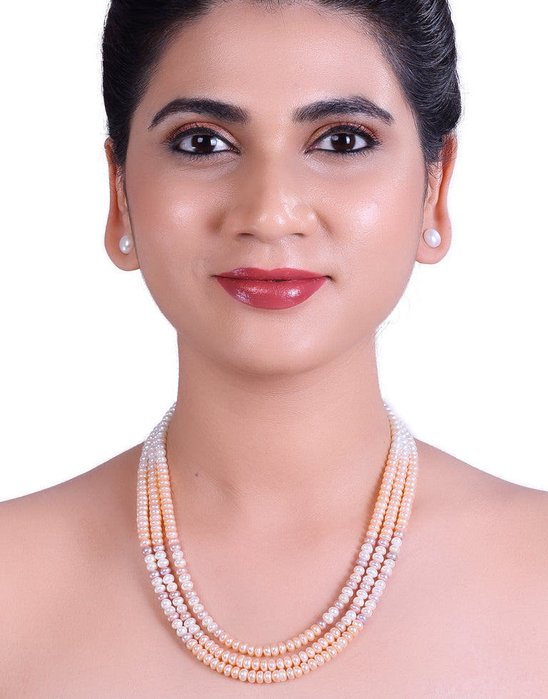 Luminous Half Round Multi-Color Freshwater Pearl Necklace