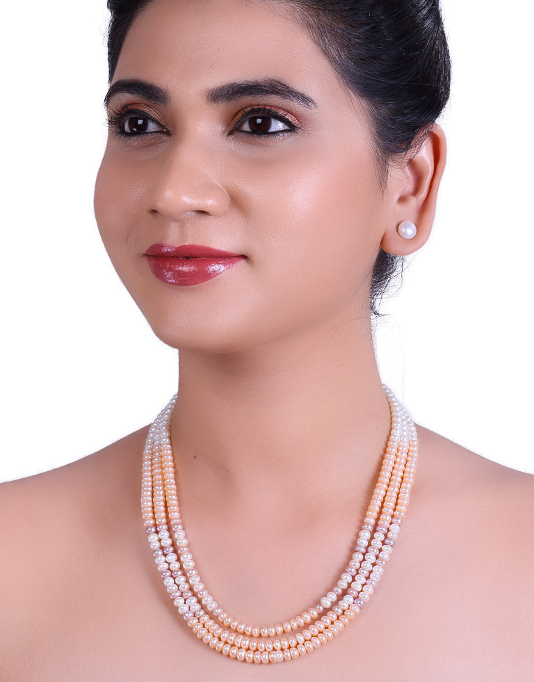 Luminous Half Round Multi-Color Freshwater Pearl Necklace