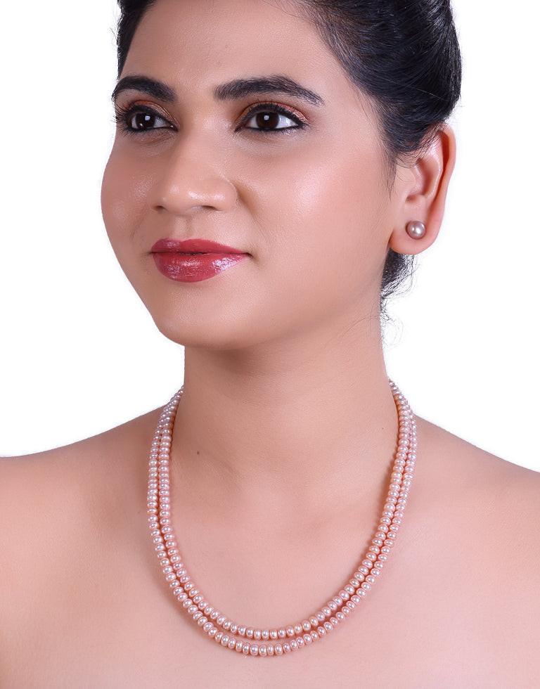 Unique Half Round Lavender Freshwater Pearl Necklace