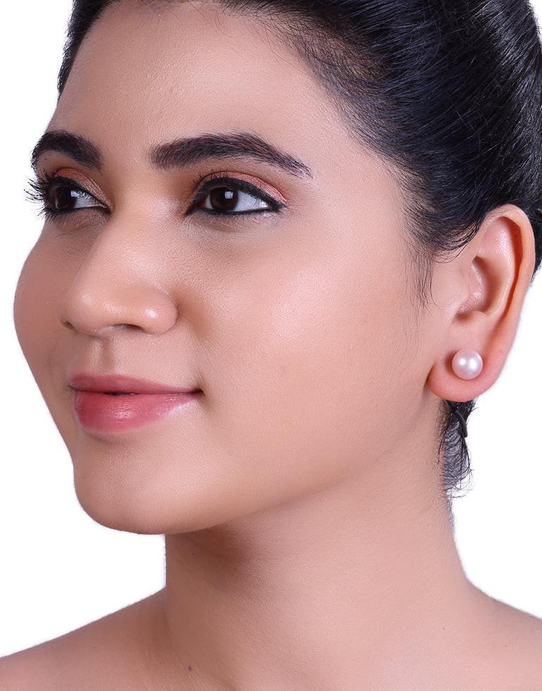 Lavender Freshwater Pearl Stud Earring