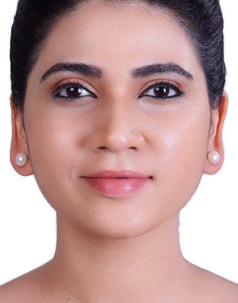 Elite Collection White Freshwater Pearl Stud Earring