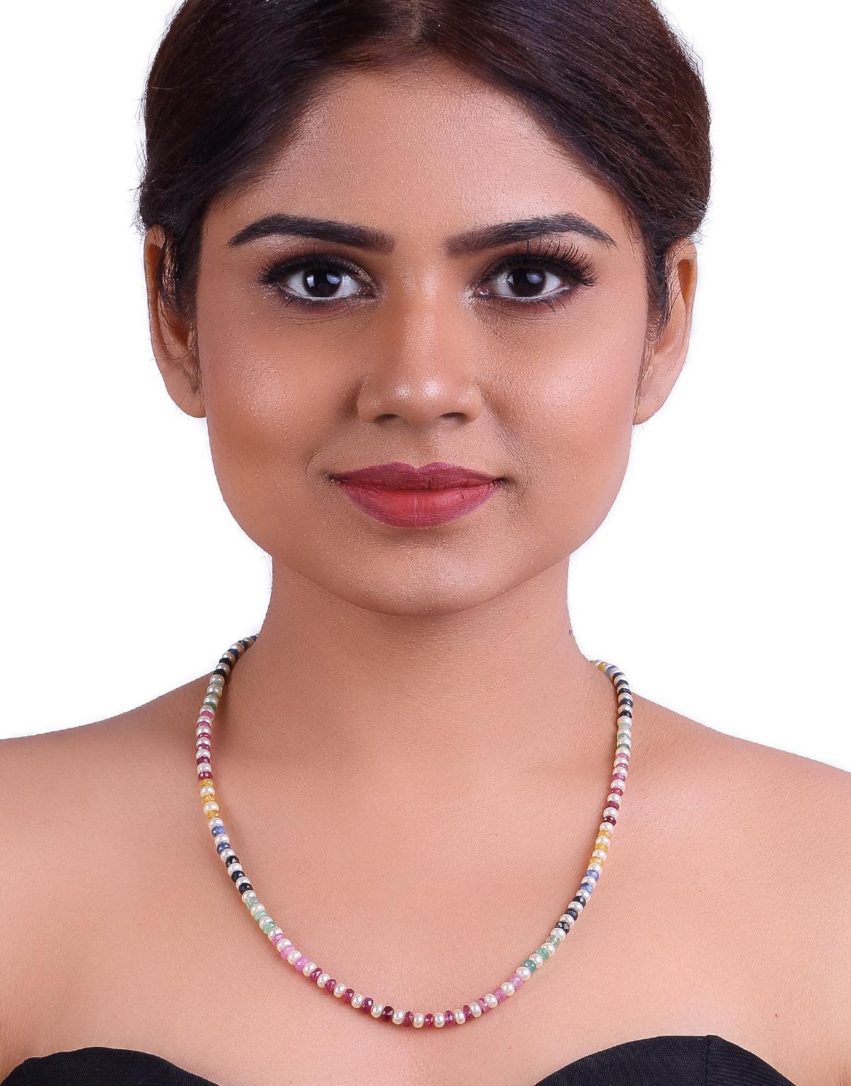 Natural Multi-Color Beads Pearl Necklace