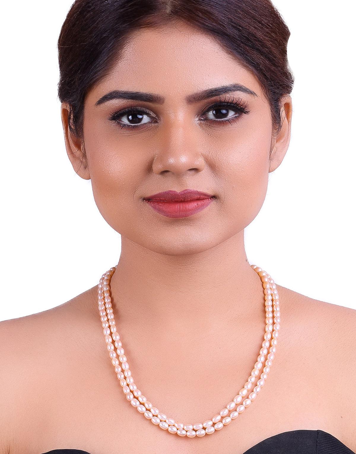 Dazzling Pink Freshwater Oval shape Pearl Necklace