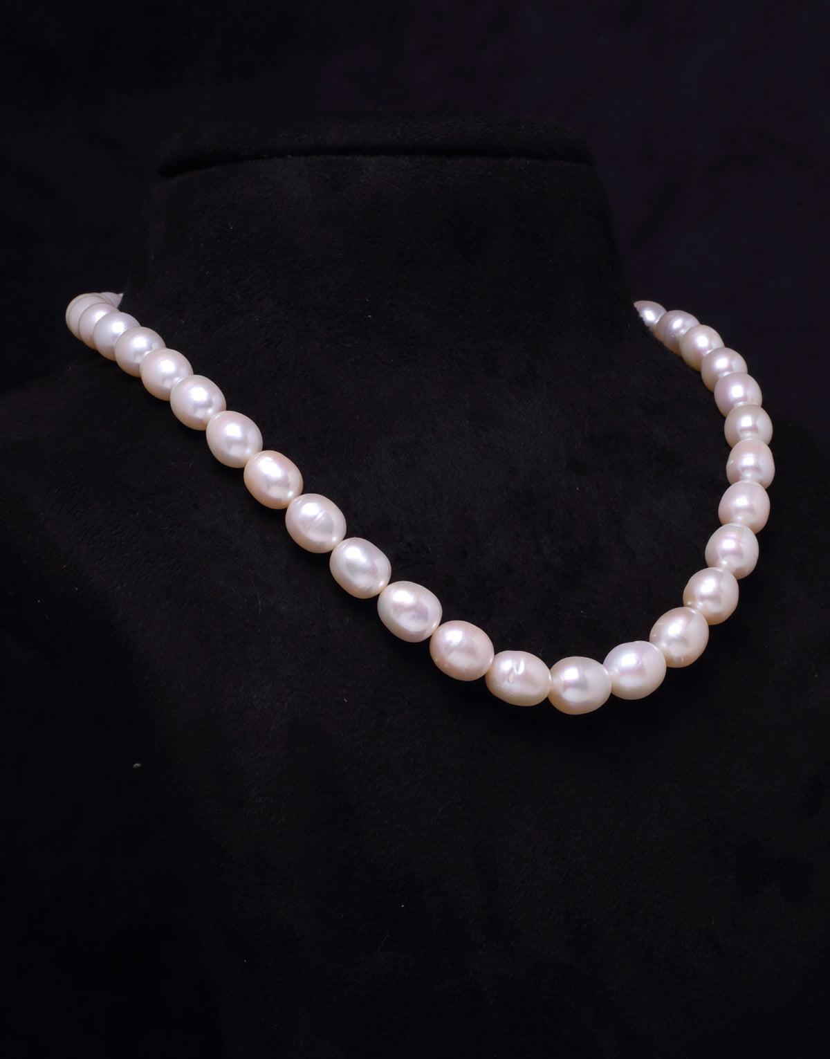 Flawless Freshwater White Drop shape Pearl Necklace