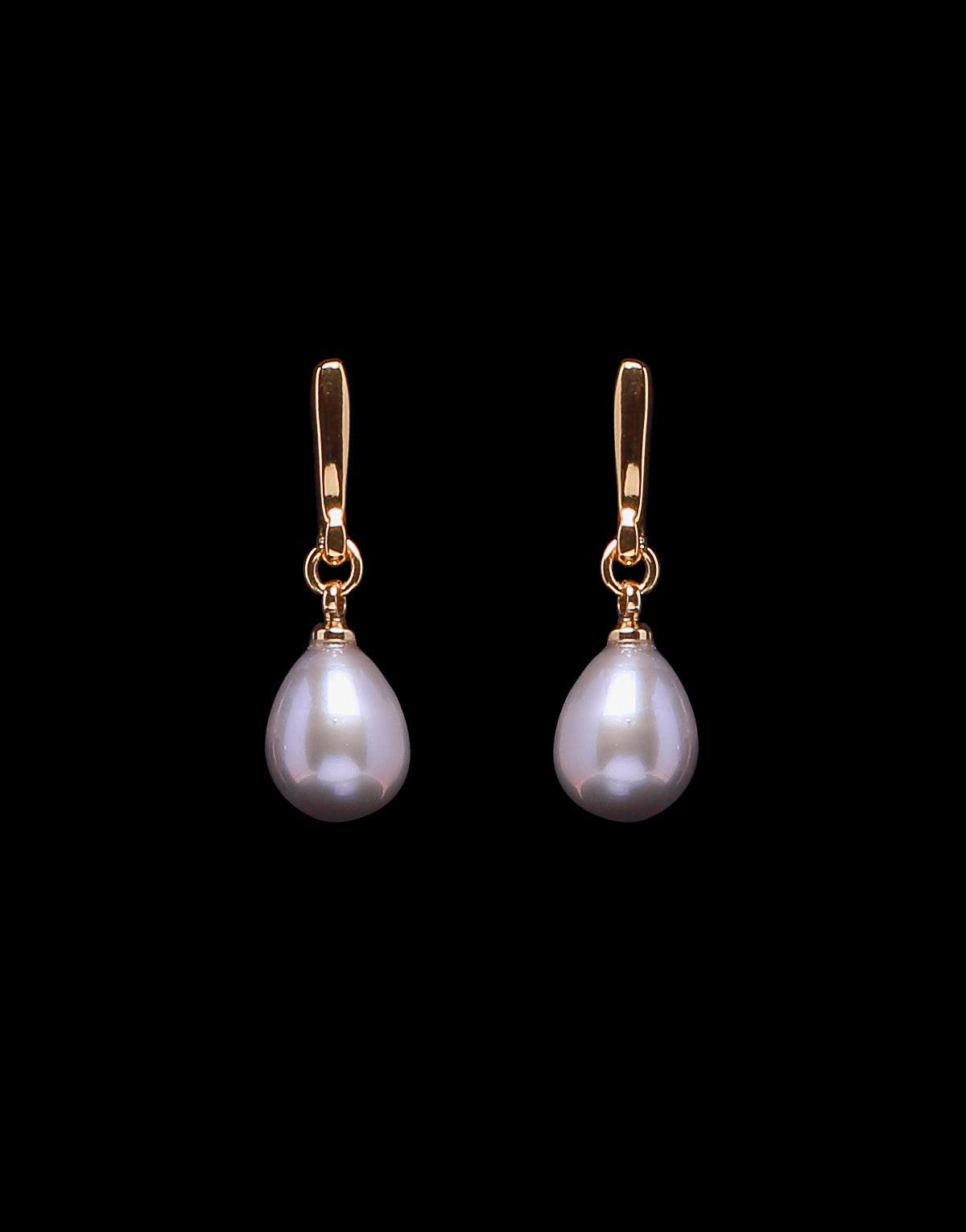 Freshwater Grey Pearl Drop Hook Earring