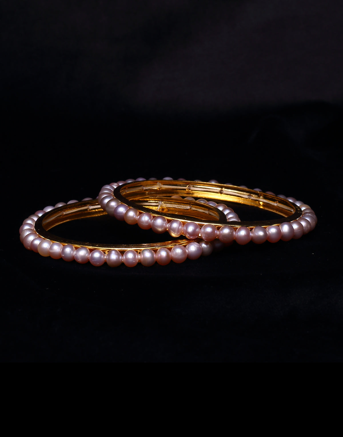 Round Single Line Lavender Freshwater Pearl Bangles