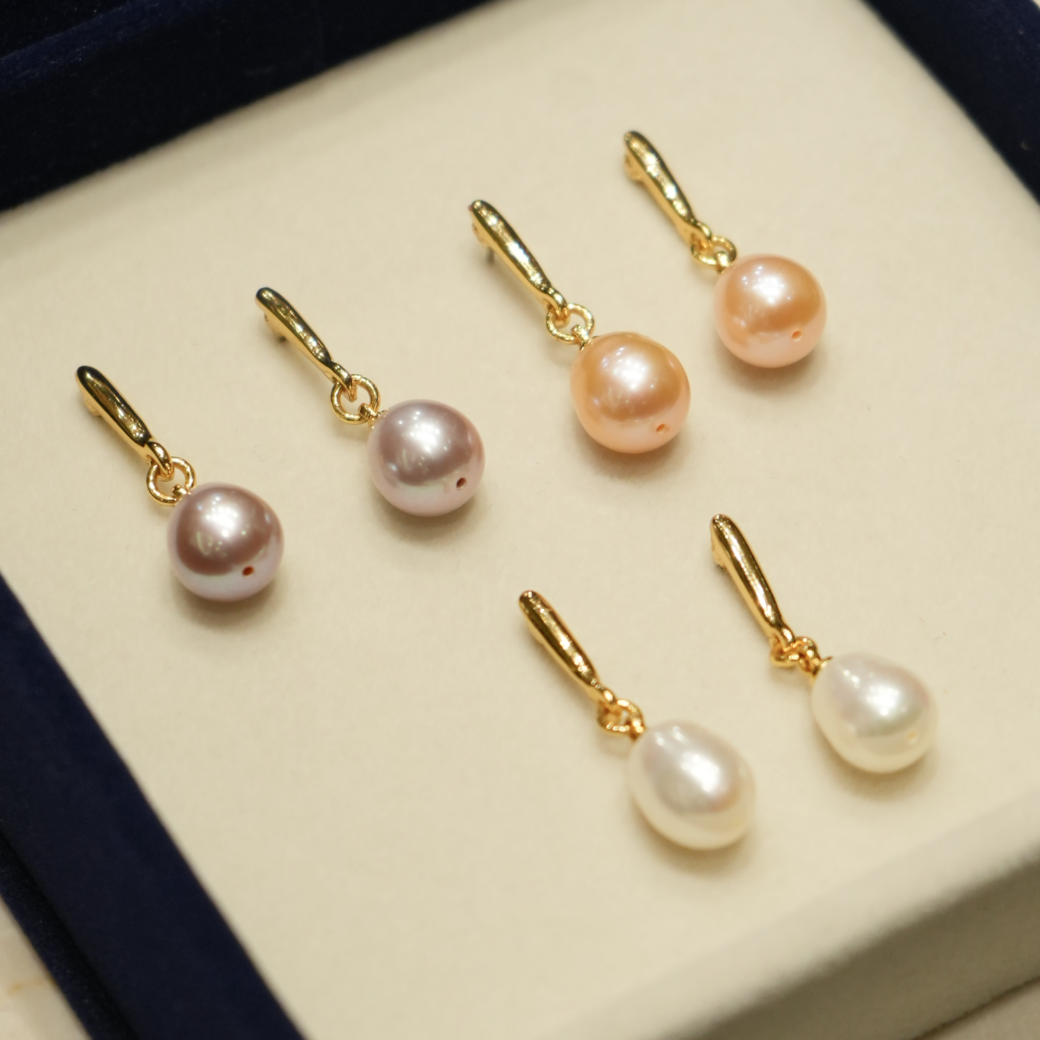 Trio Pearl Drop Earrings Set