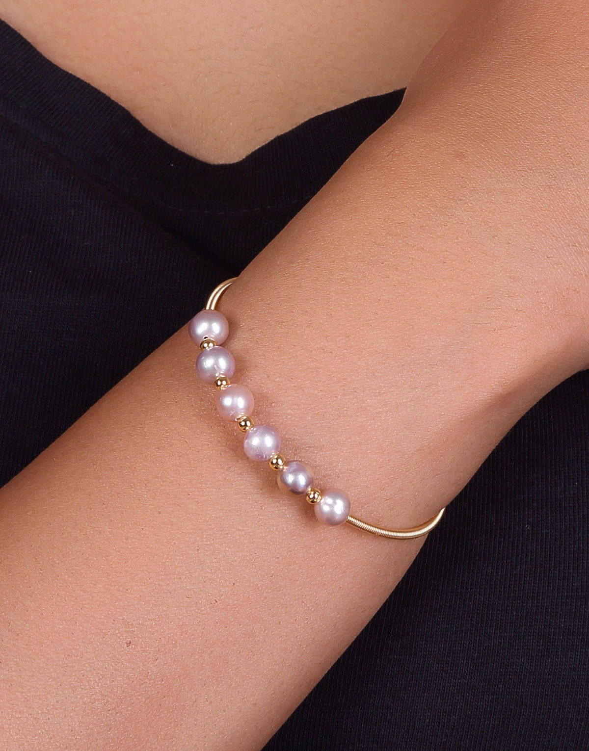 Fancy Lavender Round Freshwater Pearl Bracelet