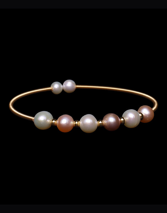 Fancy Multi-Color Round Freshwater Pearl Bracelet
