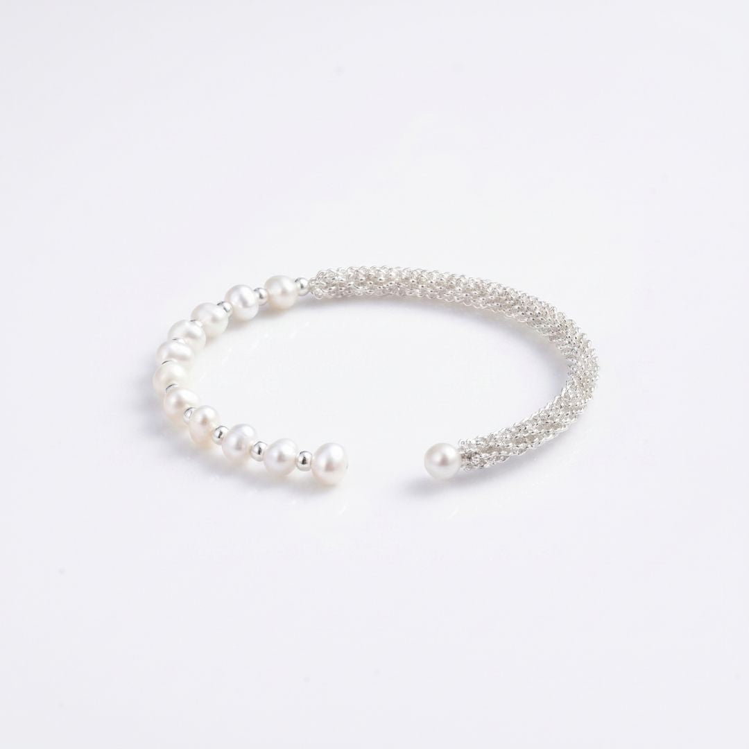 10 Freshwater Pearl  Bracelet White-Finish