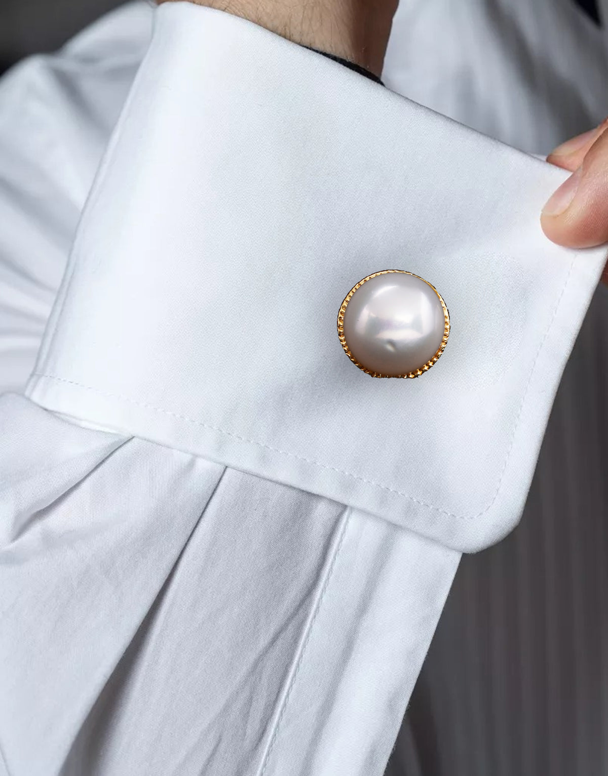 Round Freshwater Pearl Cufflinks