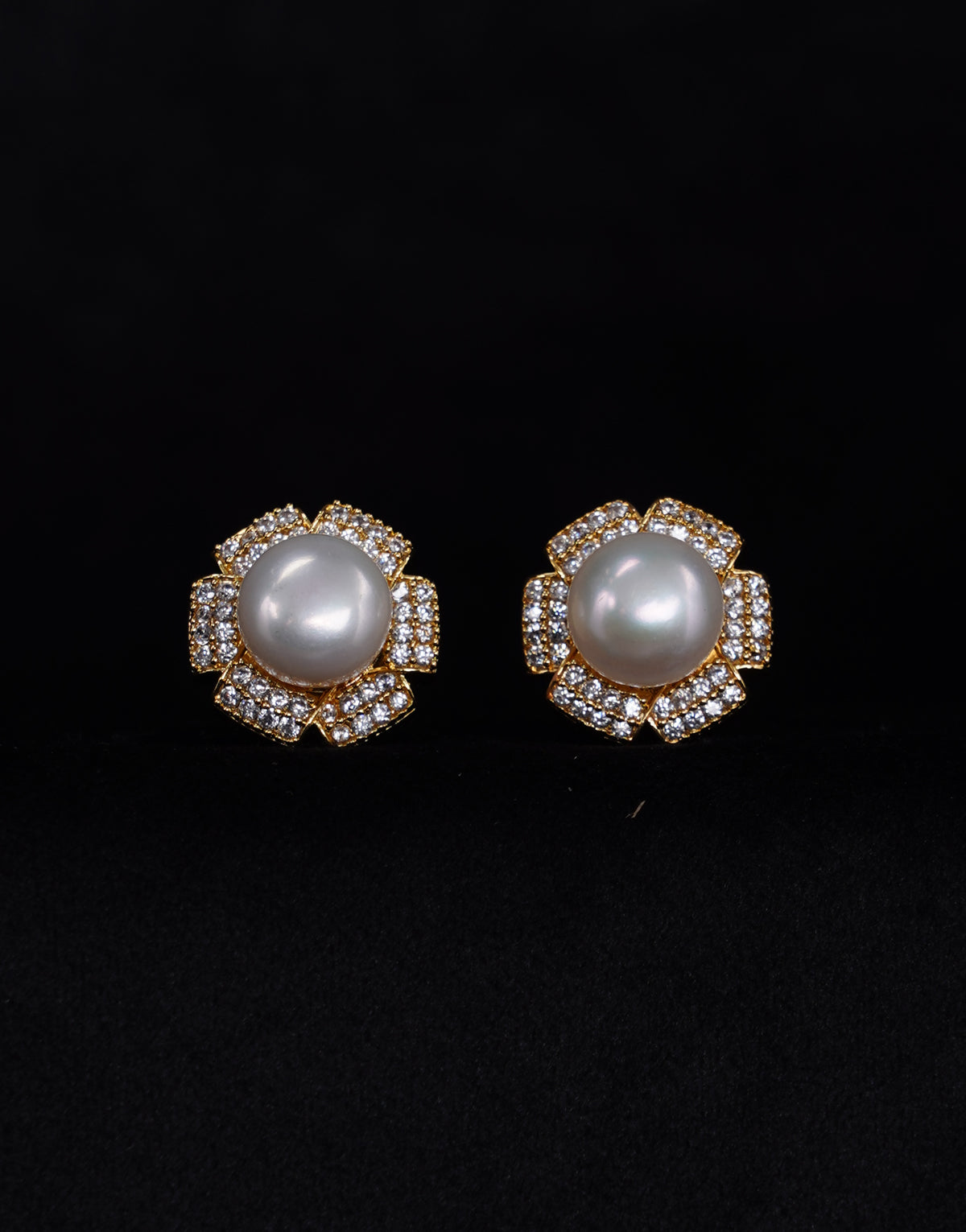 Freshwater White Pearl Studded Gold-Plated Cufflinks