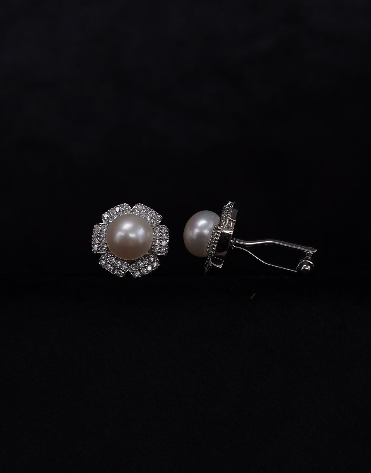 Freshwater White Pearl Studded Gold-Plated Cufflinks