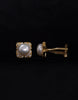 Men's Square Freshwater Pearl Cufflinks with White Stones