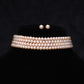 Beautiful 4 Line Freshwater Pink Pearl Choker Necklace Set