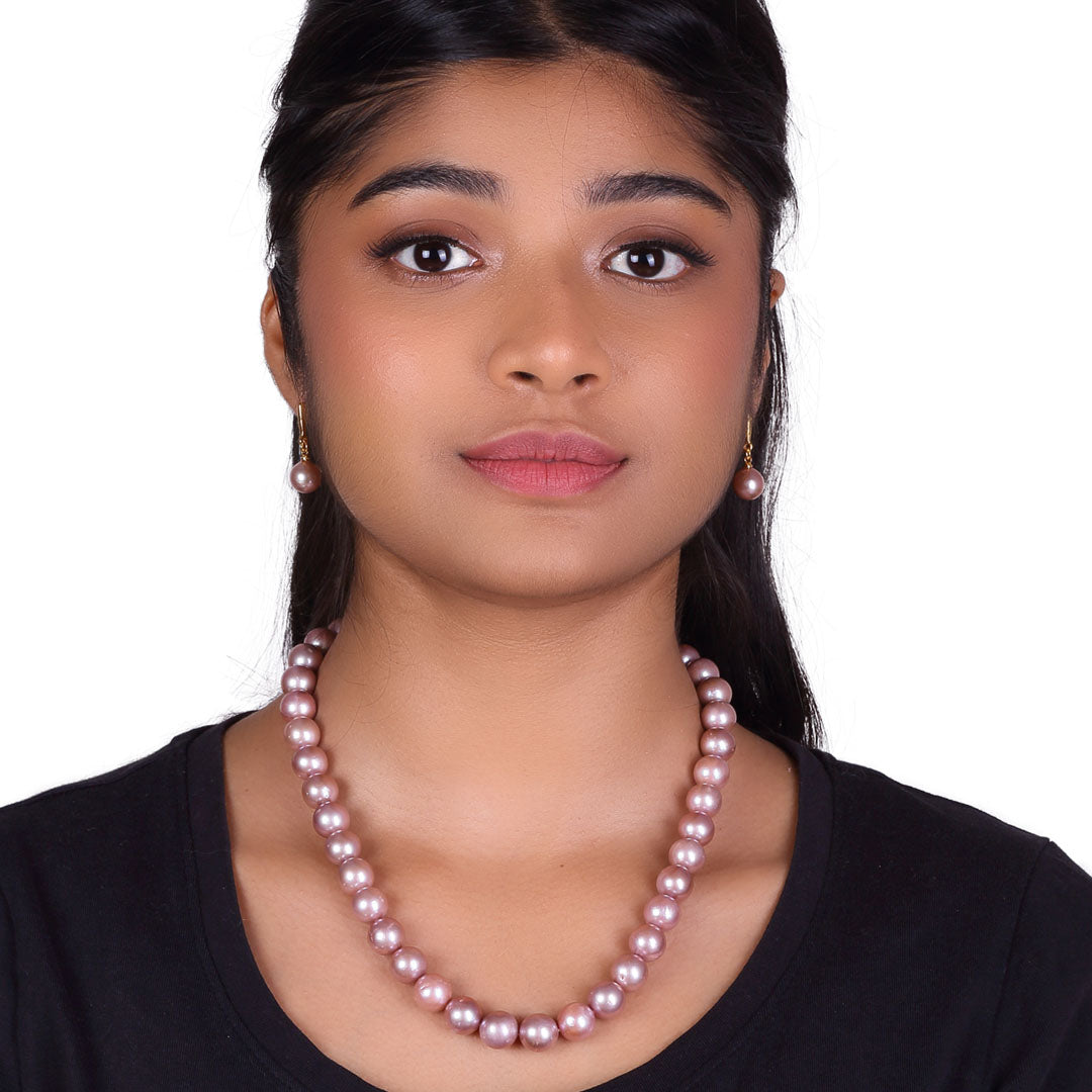 Lavender Freshwater Pearl Necklace Set