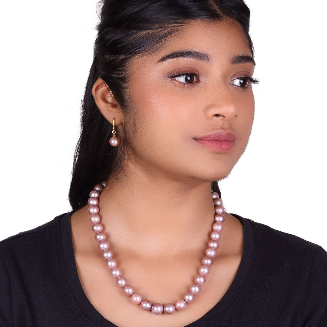 Lavender Freshwater Pearl Necklace Set