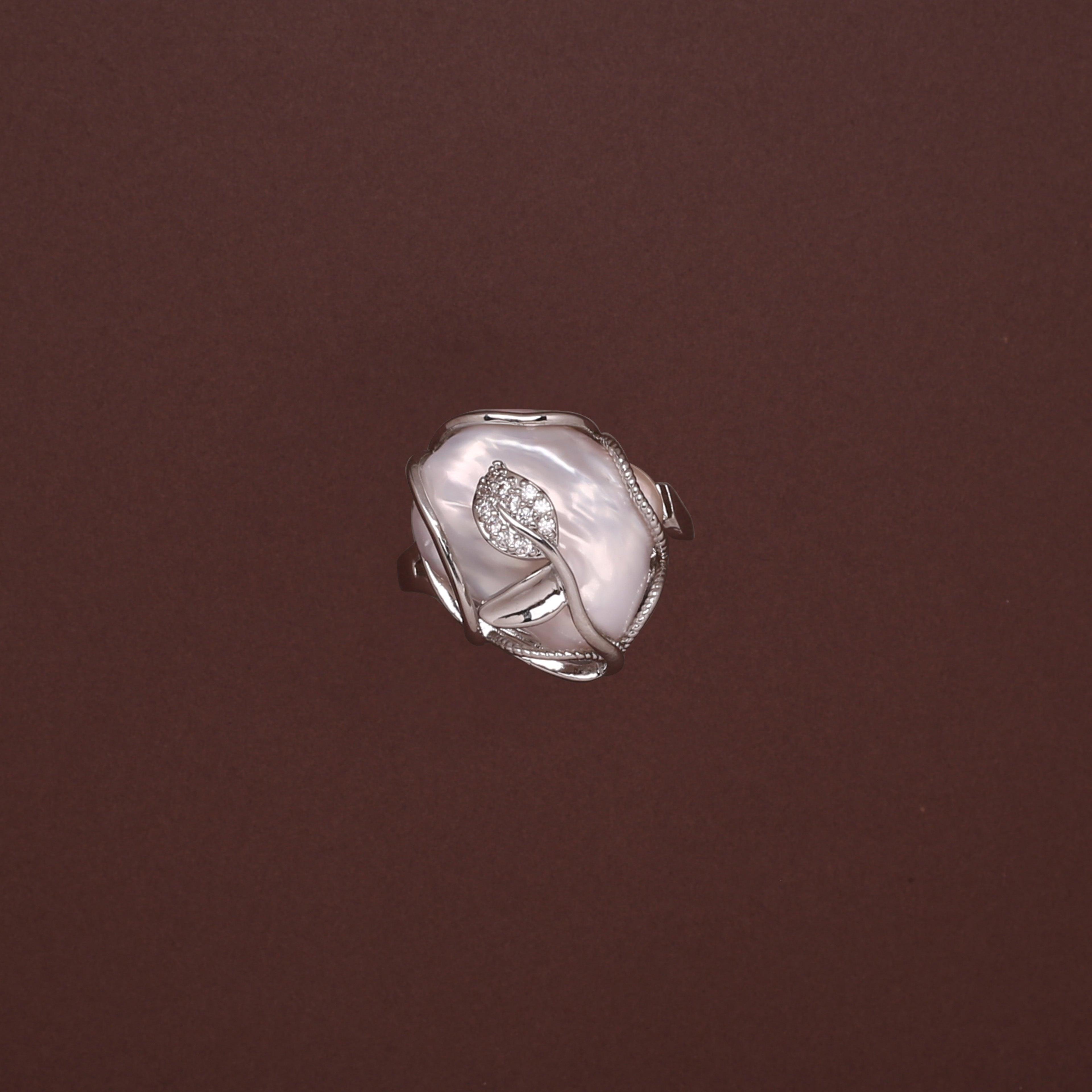 Majestic Bloom Baroque Freshwater Pearl Ring