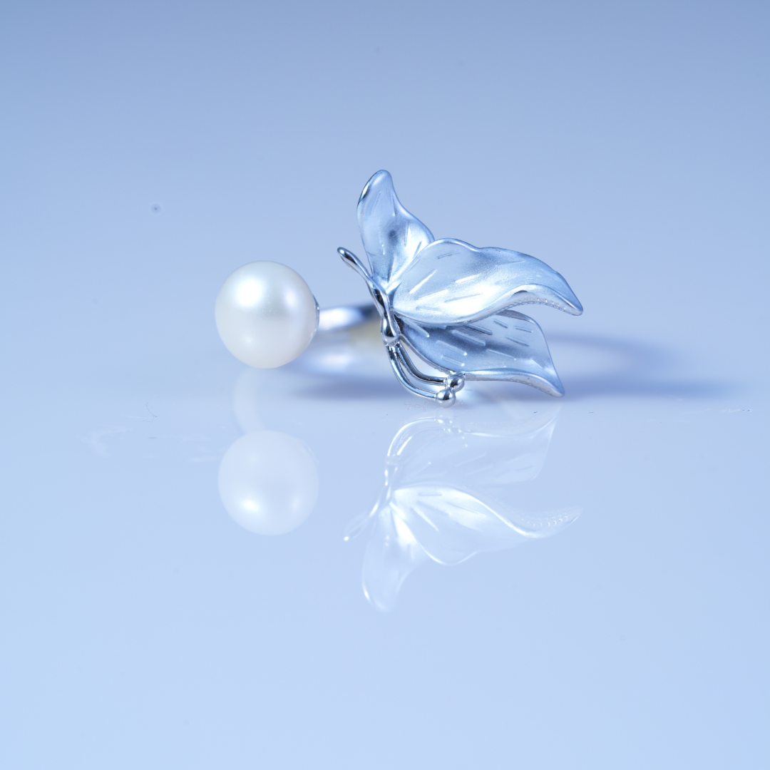 Fancy White Freshwater Pearl Ring