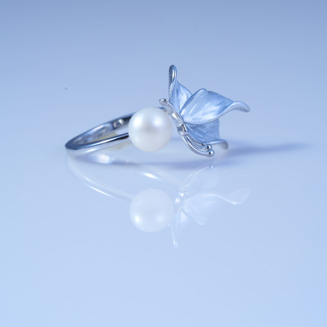 Fancy White Freshwater Pearl Ring