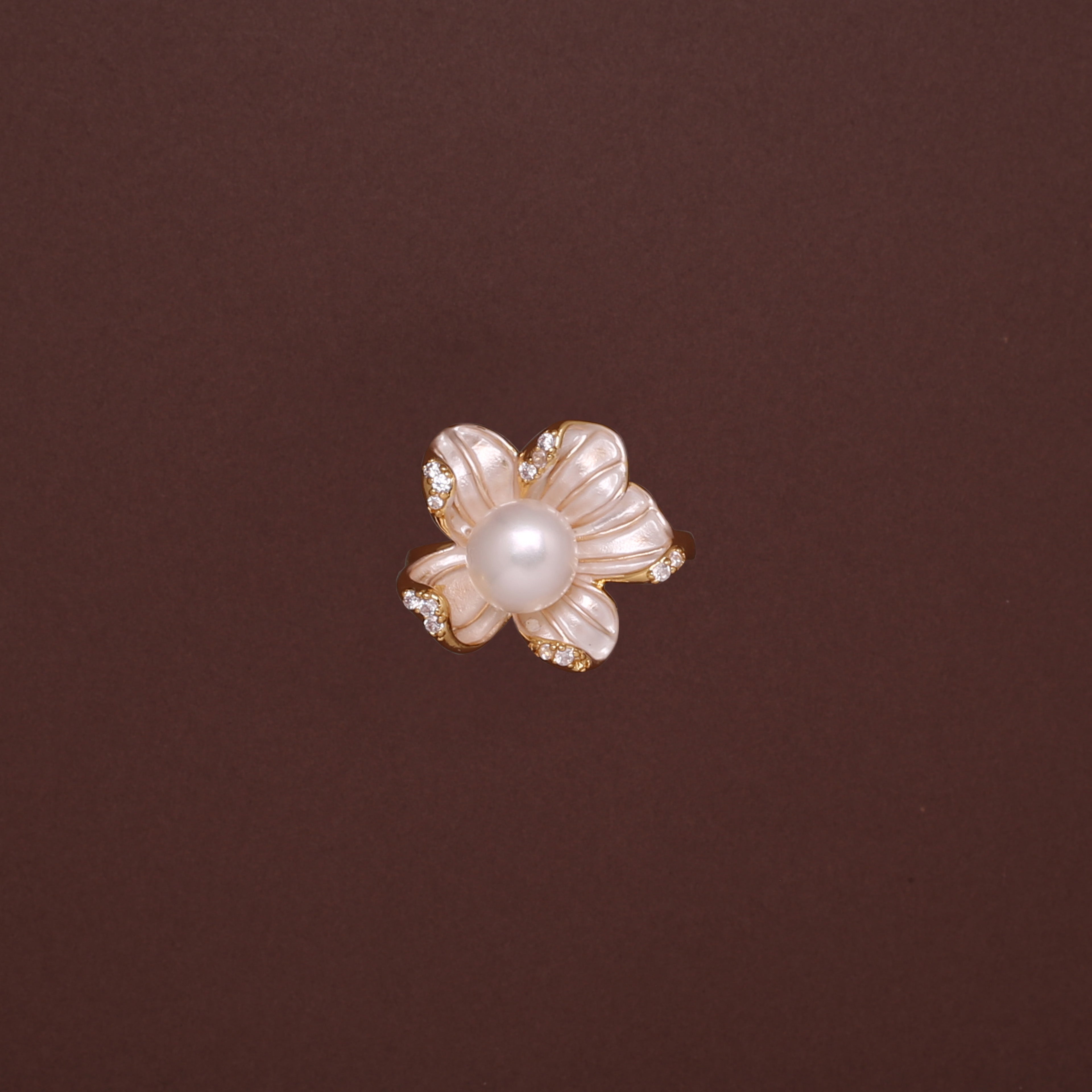Floral Grace Freshwater Pearl Ring
