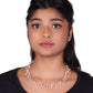 Stylish 5 Layer Pink Freshwater Wire Pearl Necklace Set