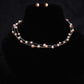 Stylish 3 Layer Pink Freshwater Wire Pearl Necklace Set