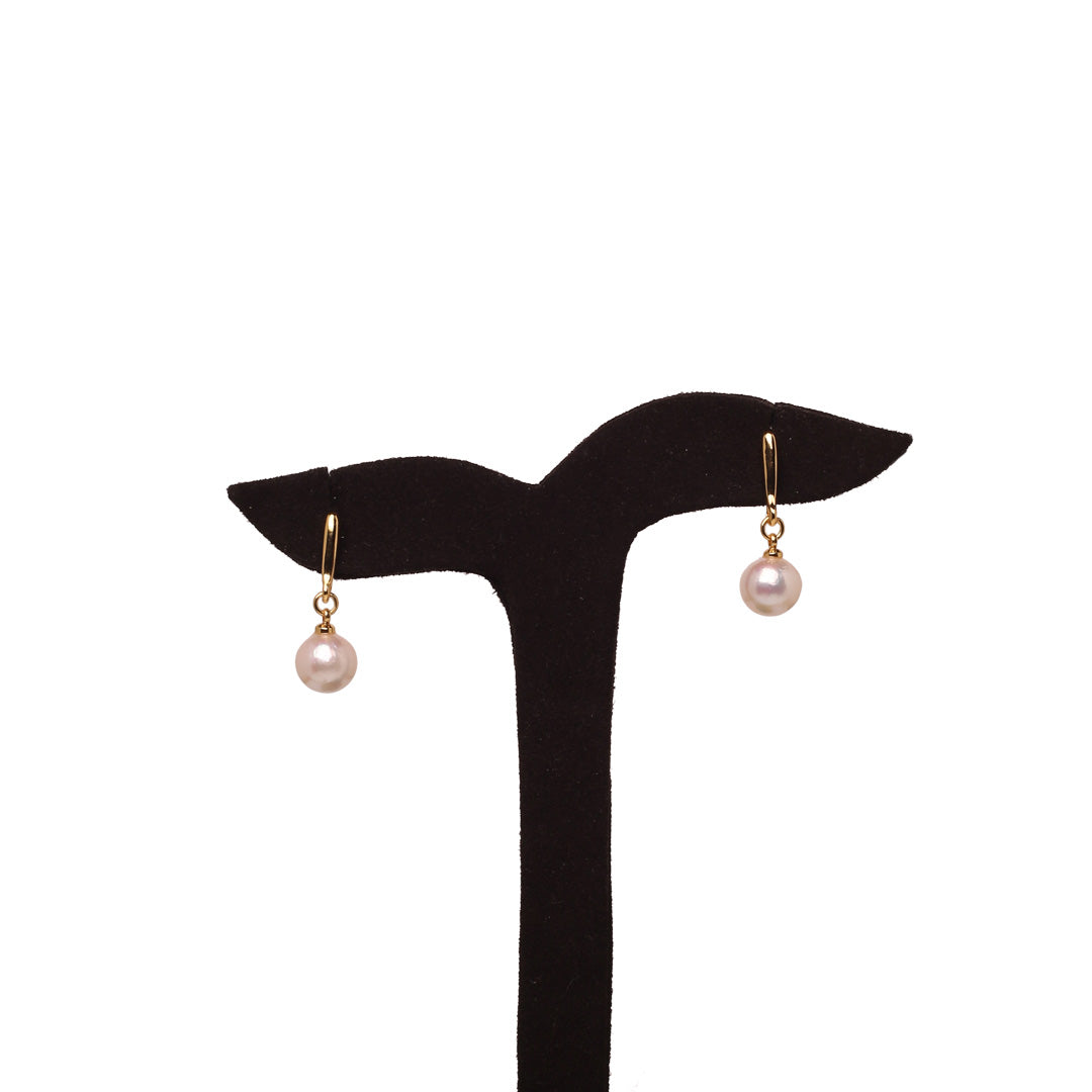 Japanese Akoya Pearl Classic Dangle Earrings 9.0-9.5mm