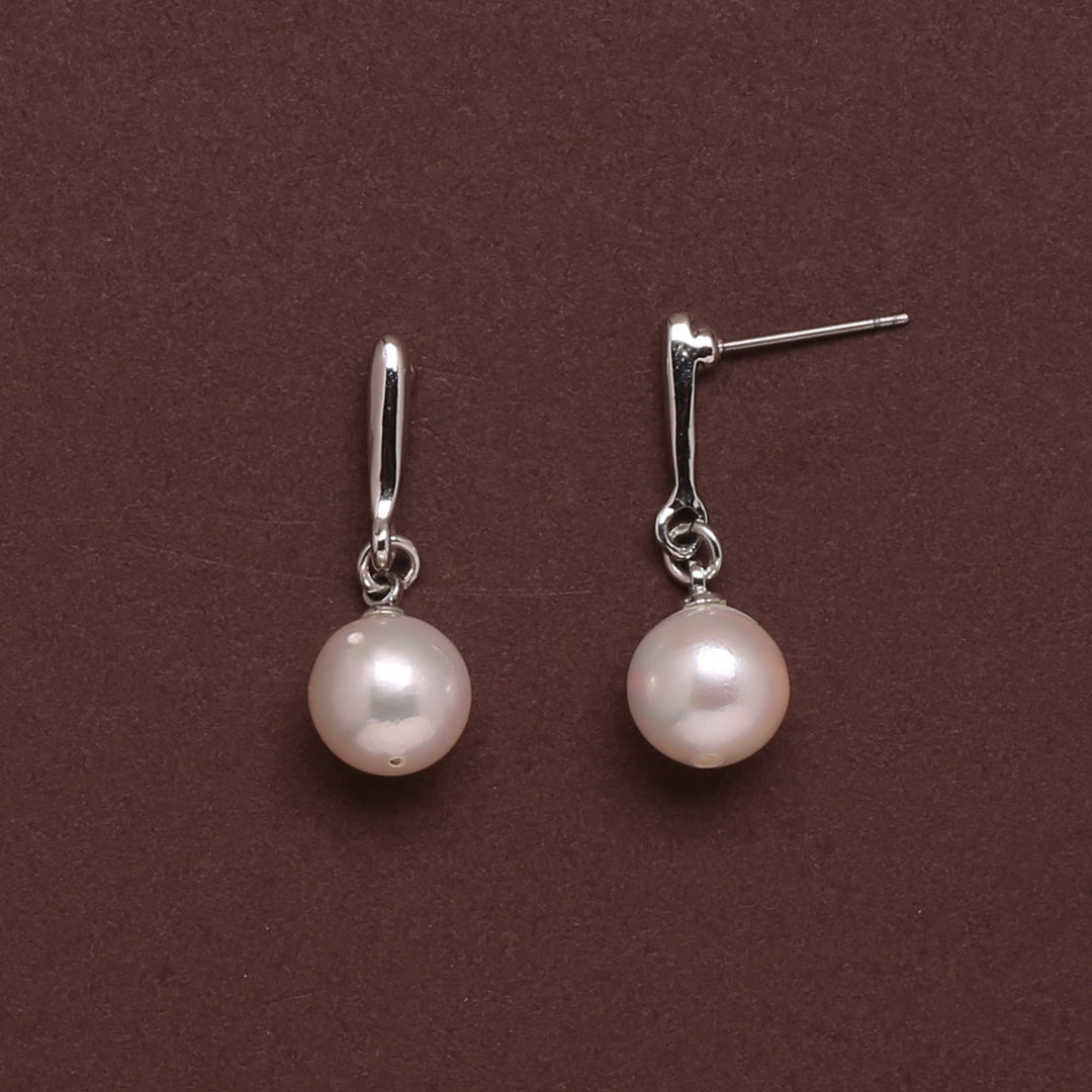 Japanese Akoya Pearl Classic Dangle Earrings 9.0-9.5mm