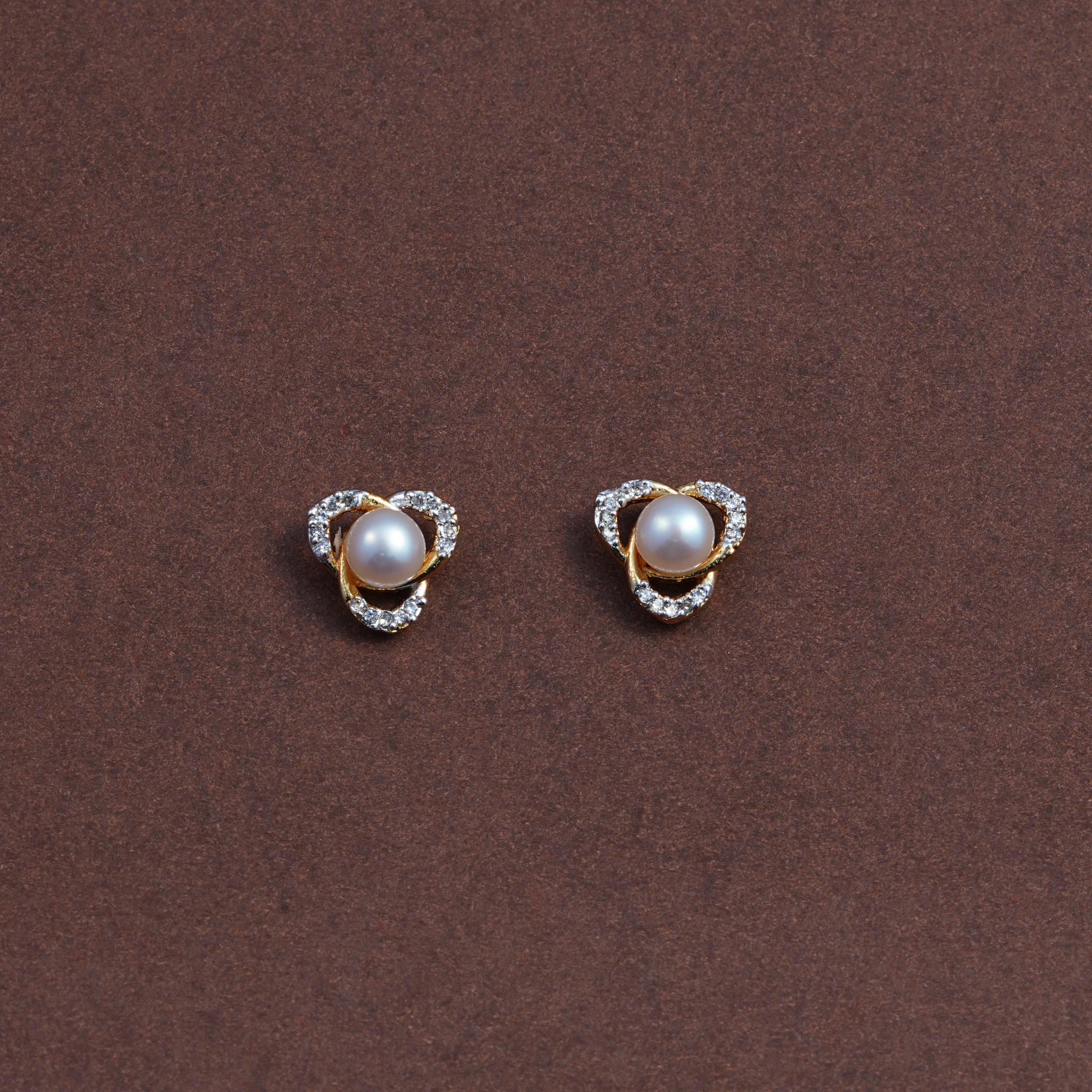 Royal Glow Freshwater White Pearl Stud Earrings