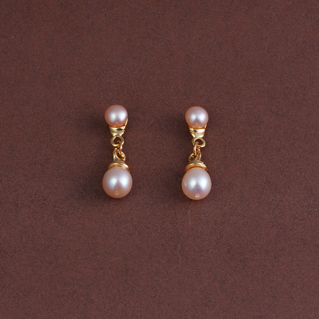 Elegant Freshwater Pink Pearl Dangles