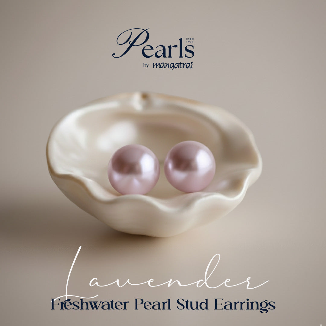 White Pink Lavender Freshwater Pearl Stud