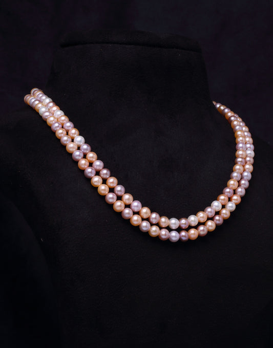Multi-Color Freshwater Round Pearl Necklace