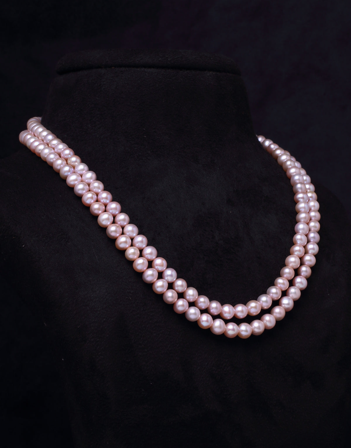 Round Light Purple Cultured Freshwater Pearl Necklace