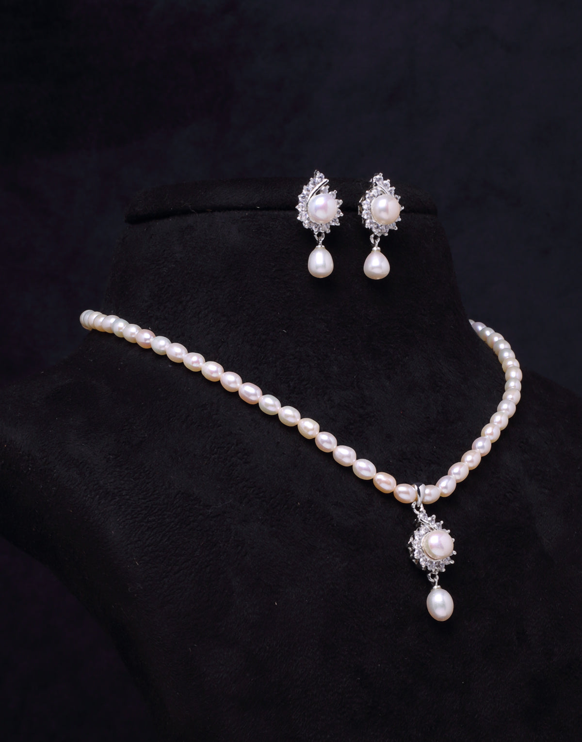 Oval Beaded Freshwater Cultured Pearl Set