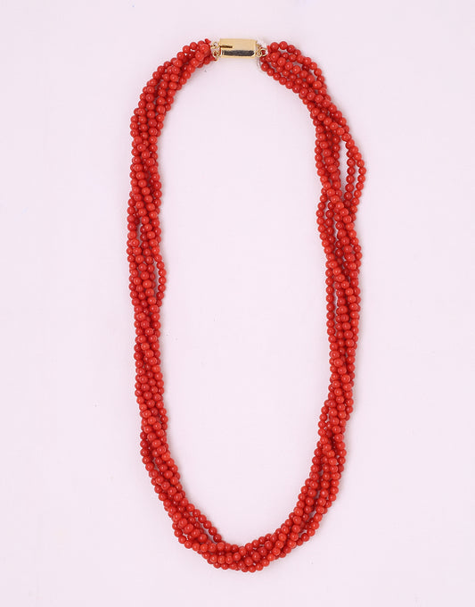 Natural Color Coral Beads Necklace