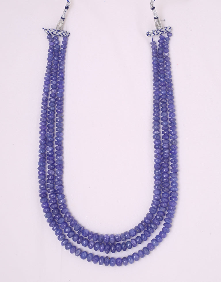 Natural Color Cut Tanzanite Beads Necklace