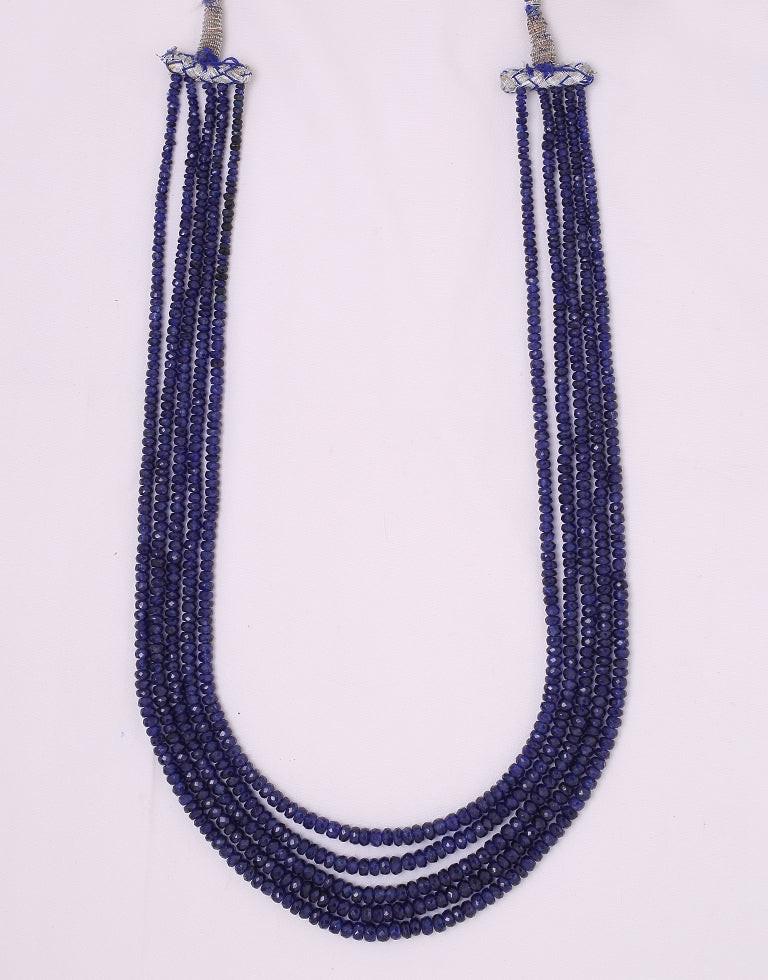 Natural Color Cut Blue Sapphire Beads Necklace - Main Image