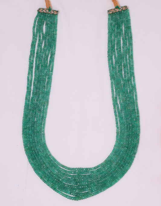 Natural Color Cut Emerald Beads Necklace