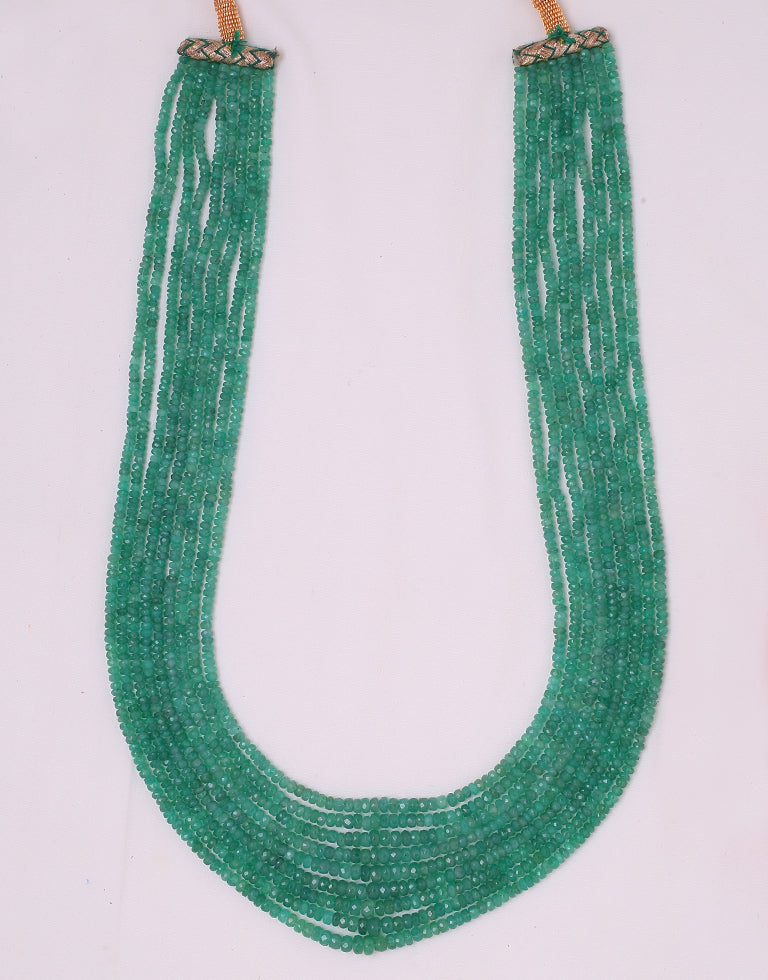 Natural Color Cut Emerald Beads Necklace