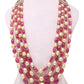 Natural-Color Golden South Sea Pearl With Real Ruby Necklace Silver Clasp